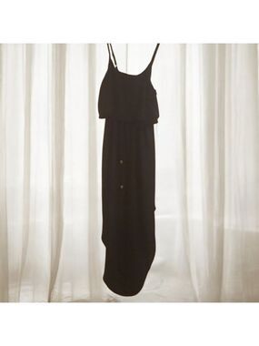Nerlerolian medium sleeveless summer dress black comfy Crepe Feel